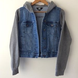 Cropped Hoodie Denim Jacket